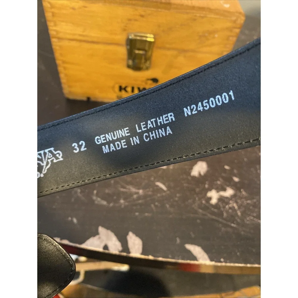 Nocona Belt Co Black Genuine Leather Belt Size 32 N2450401‎ (Silver Tone Fading)